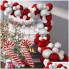 Décorations de Noël Ballons de Noël Kit d'arche Père Noël Cerf Rouge Boîte-cadeau de bonbons Ballon en aluminium pour décorations Fournitures de fête Lx5277 Dro Dhoaj