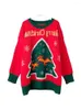 Kvinnors tröjor Fashion Women 2023 Santa Claus Holiday Atmosphere Sweater Slouchy Par Dress Red Year's Friend Sisters