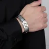 Men Titanium Steel Bracelets Radiation Protecting Magnet Bracelet For Travel Business K2 Link Chain2840