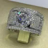 Choucong Brand Top Sell Luxury Jewelry Wedding Rings 925 Sterling Silver Round Cut White Topaz Pave Cz Diamond Party Eternity Wome257k