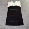 23SS Sukienki dla kobiet Designerskie sukienki Modna Trójkąt Trójkąt Kolor Kolor rękawów muchy Slim Spurts Damskie sukienki na okrągłe szyję