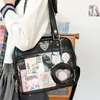 Japonês Harajuku Itabag Meninas Bolsa Transparente com Bolsa de Moedas Bolsas de Estudante 231228
