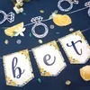 Украшения лимонного свадебного душа Желтая и синяя невеста, чтобы быть баннером Diamond Ring Davelorette Party 231227