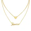 Collana con nome personalizzato spaziato per donna Regalo di moda Compleanno Personalizzato Qualsiasi nome Strati Collana con ciondolo a catena Gioielli in oro 316T