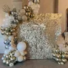 18pcs Golden Sequin Backdrop Panels for Wedding Party Baby Shower Background Wall Decor Shimmer Laser Backdrops 231227