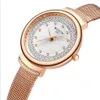 Wlisth marca relógio de cristal diamante começa excelente quartzo relógio feminino confortável malha banda resistente ao desgaste brilhante senhoras watchc2538