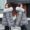 Women's Down Big Fur Collar Jacket Women Winter Overrock Bright For Coat Puffer Hooded