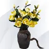 Decoratieve Bloemen 4 Hoofd Pu Simulatie Bloem Bruiloft Woondecoratie Kunstmatige Magnolia Plant Vloer Fake Party