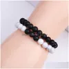 Chaîne Howlite Lava Stone Bracelet Alphabet Anglais Lettre Papa Élastique Perlé Pour Père Drop Livraison Bijoux Bracelets Dhgarden Dhmv1