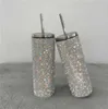 20 unz Bling Diamond Thermos Butelka kawa kawy ze słomy stalową wodę kubki kubek dziewczyna prezent 36567089835755