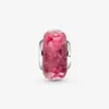 Nowy przylot 100% 925 Sterling Srebrny Fantazyjna Fanty Pink Murano Glass Charm Fit Fit Original European Charm Bransoletę Masowa biżuteria ACCES258I