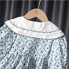 Coreano roupas infantis 2023 primavera pastoral duas peças camisola conjunto de algodão floral crianças vestidos para meninas 1 a 6 ano 231228