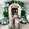 Safari Jungle Theme Green Blue Balloon Garland Dinosaur Foil Forest Boys Birthday Baby Shower Wild one Party Decoration 231227