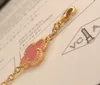 5A Qualität Vintage Van Cleef Armband Halskette Ohrringe, Gold, rosa Perlmutt, hohe Version, Top-Qualität, Original Rhombus-Schnalle Vanly Cleeflies