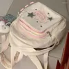Skolväskor y2k koreanska vintage stjärna tjej corduroy mini ryggsäck estetiska ryggsäckar väska bok skolväska axel söt tote kvinnor