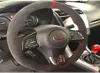 Handstitched Black Suede Leather Red Stitching Car Steering Wheel Cover For Subaru WRX STI 201520201980152