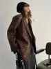 Eam kadın leopar baskı büyük boyutlu gündelik blazer yaka uzun kollu gevşek ceket moda bahar sonbahar 2024 1df2518 231225