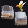 Otros suministros para pájaros Alimentador de loros Plástico transparente Taza de comida Tazón Agua limpia Silo Caja de agua Fácil de instalar y usar Mascota duradera