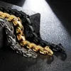 Fongten Punk Dragon Snake Link Kette Herren Armband 316L Edelstahl Schwarz Gold Silber Farbe Viking Mode Armbänder Schmuck 2271l