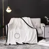 Designer Blanket Facecloth Material With Letters Throw Blanket With Gift Box For Travel Airconditioning Soft Shawl Sofa Bed