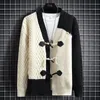 Winter new fashion trend cardigan sweater for men's casual loose comfortable thick and warm high-end large size sweater M-4XL 231228