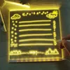 Tablero de mensajes transparente para escritura luminosa, hojas acrílicas transparentes 3D, pantalla LED, bloc de dibujo de Graffiti con bolígrafo para oficina