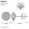 D cor brincos para mulheres qualidade superior 100% 925 prata esterlina espumante jóias de casamento brilhando acessório de orelha 231225