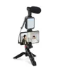 Professionelles Smartphone-Video-Kit, Mikrofon, LED-Licht, Stativhalter für Live-Vlogging, Pografie, YouTube, Filmemacher-Zubehör, Trip1019217