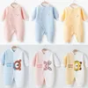 Autumn Winter Spring Kids Warm Bottom Rompers Boy Girl Soft Ytterkläder förtjockar Bomull Född spädbarn Baby Romper Body Suits 231227