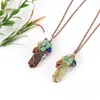 Colliers pendants Stone naturelle Collier de bande cristalline irrégulière Amethyst Gravel Reiki Chakra multicolore