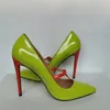 Kledingschoenen JEDRAGON Aanpassen Effen Kleuren Dames Patent Puntschoen Stiletto Pumps Elegante Dames Bruiloft Bruidsfeest Hoge Hak