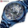 CURREN Fashion Casual Quartz Roestvrij Stalen Horloges Datum en Week Klok Mannelijke Creatieve Branded Horloge voor Heren 210310272h