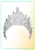 Underbara prinsessa Big Wedding Crowns Bridal Jewel Headpieces Tiaras Women Silver Metal Cryst European Headpieces Jewelry Bridal AC5069535