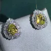 Pansysen 100% 925 Sterling Silver 4CT VVS 3EX Woda Drop Symulowane Diamonds Wedding Party Fine Jewelry Coldings 231225