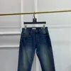 Designer män jeans mode rakt tillbaka casual tröjor mode tung industri europeisk smal fit läder broderade brev lila jeans