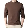 Winter T-shirt voor heren T-shirts met lange mouwen Thermisch ondergoed Effen kleur met dun fleece ondershirt Kleding 231228