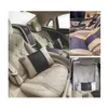 Cushions Seat Cushions Car Waist Pillow For Maybach Sclass Headrest Luxury Nappa Lumbar Pillows Travel Cushion Support Accessories Drop Del