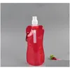 Portable Water Bag Drinkware Tralight Foldable Drinking Bottle Bags Outdoor Sport Supplies Hiking Cam Collapsible Soft Flask Liquid Dhoog