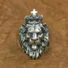 Cluster anneaux Linsion 925 Sterling Silver Lion King Ring Mens Biker Punk Animal Ta190 US Taille 7-152330