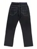 Multi bolso baggy perna larga jeans para homens y2k high street preto solto calças casuais hiphop moda masculina workwear 231228