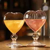 Vinglas 220 ml Hjärtformad cocktailbock Borosilikat Champagne Glass Bar Straw Cup Valentine's Day Drinkware för bröllopsceremoni