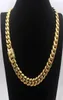 Cubaanse ketting voor heren, roestvrij stalen sieraden, hooggepolijste hiphop-curb-link, dubbele veiligheidssluitingen, 18K gestempeld, 14 mm vanaf 18inch3686536