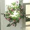 Decorative Flowers Garden Artificial Vine Rose DIY Wedding Decoration Fake Flower Home Room Decor Wall Hanging Garland Plants