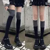 Frauen Socken 1/2 paar Über Knie Spleißen Strümpfe Punk Mädchen Herbst Winter Hohe Oberschenkel Lange Baumwolle Thermische Warme Röhre Leggings