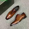 Berluti męskie sukienki skórzane buty Oxfords buty Berlutis Nowe męskie Wenezia skórzane ręczne buty Oxford z krokodylem Koronkowe buty skórzane H Yhq8