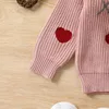 Listenwind bébé fille saint valentin pulls mignon à manches longues coeur broderie tricot pulls pull hauts pour 3-36 mois 231228