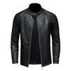 Printemps automne veste en cuir hommes col montant mince Pu mode Moto casual manteau hommes Moto Biker 231227