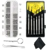 Kit de reparo de óculos1100pcs parafusos pequenos e 10 almofadas de nariz conjunto com 6 peças chaves de fenda pinças para óculos óculos de sol glas2663991