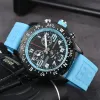 Luxury designer watch montre endurance pro avenger brietlling navitimer men's watches reloj 44mm rubber strap chronograph wristwatch rubber silicone orologio