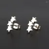 Boucles d'oreilles meichangsu star de la mode boucle d'oreille en acier inoxydable pour les hommes femmes